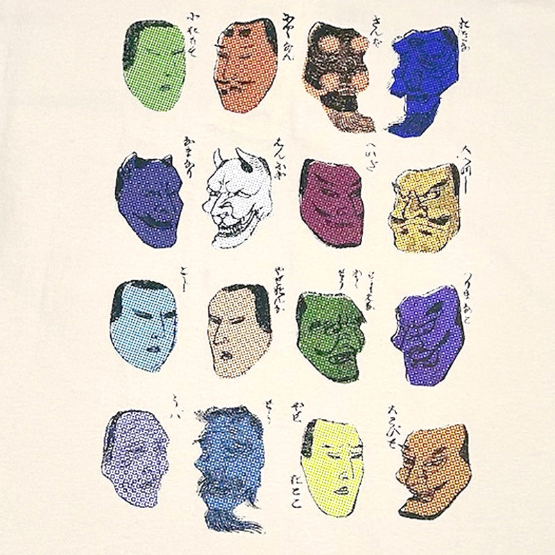 【19】北斎漫画Tシャツ　能面:Lサイズ