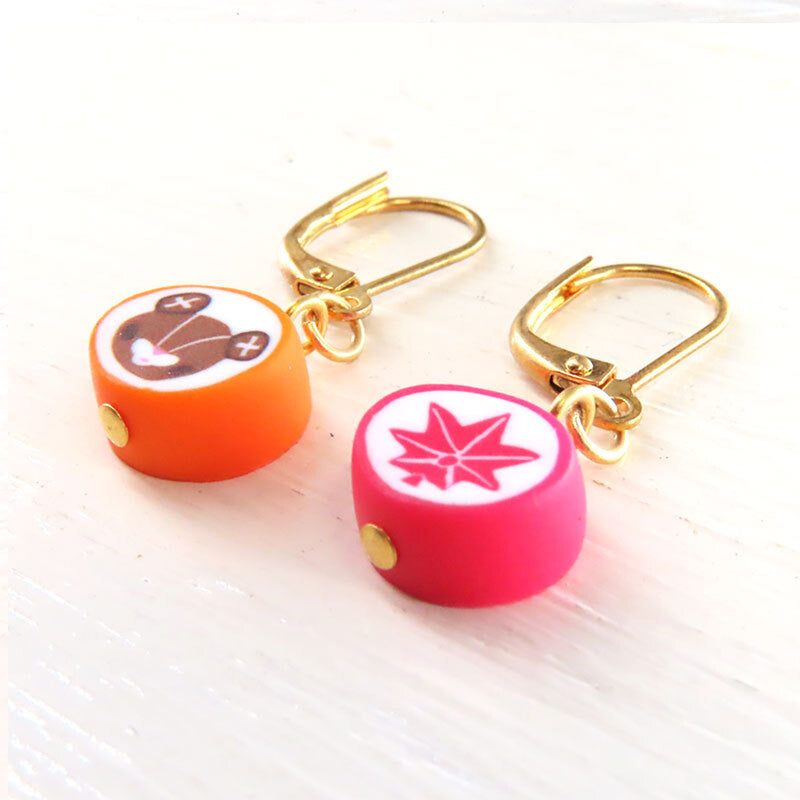 金太郎飴風　ピアス　あい吉くん×紅葉